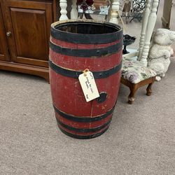 Antique Red Wood Barrel