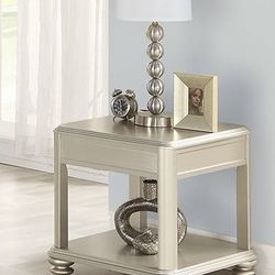 Brand New Glam Champagne Gold End Table Glam