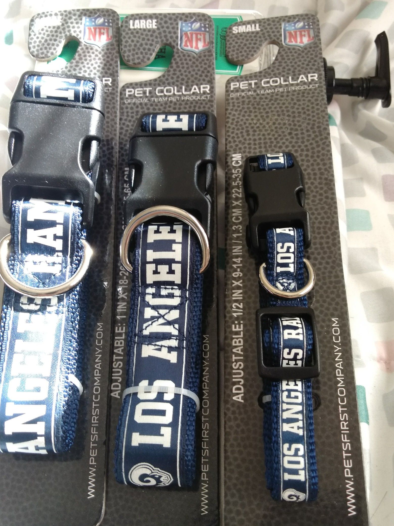 Los Angeles Rams Dog Collars Sizes L and S