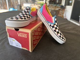 Retro Neon Checkered Vans