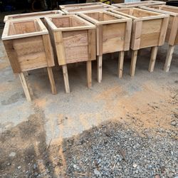 Cedar planter boxes  12”x12”11”x24” legs  $40 each 