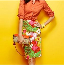 Talbots Flower Pencil Skirt