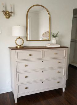 Bassett Dresser – Solid Wood, Two-Tone Finish, 5 Drawer Storage
