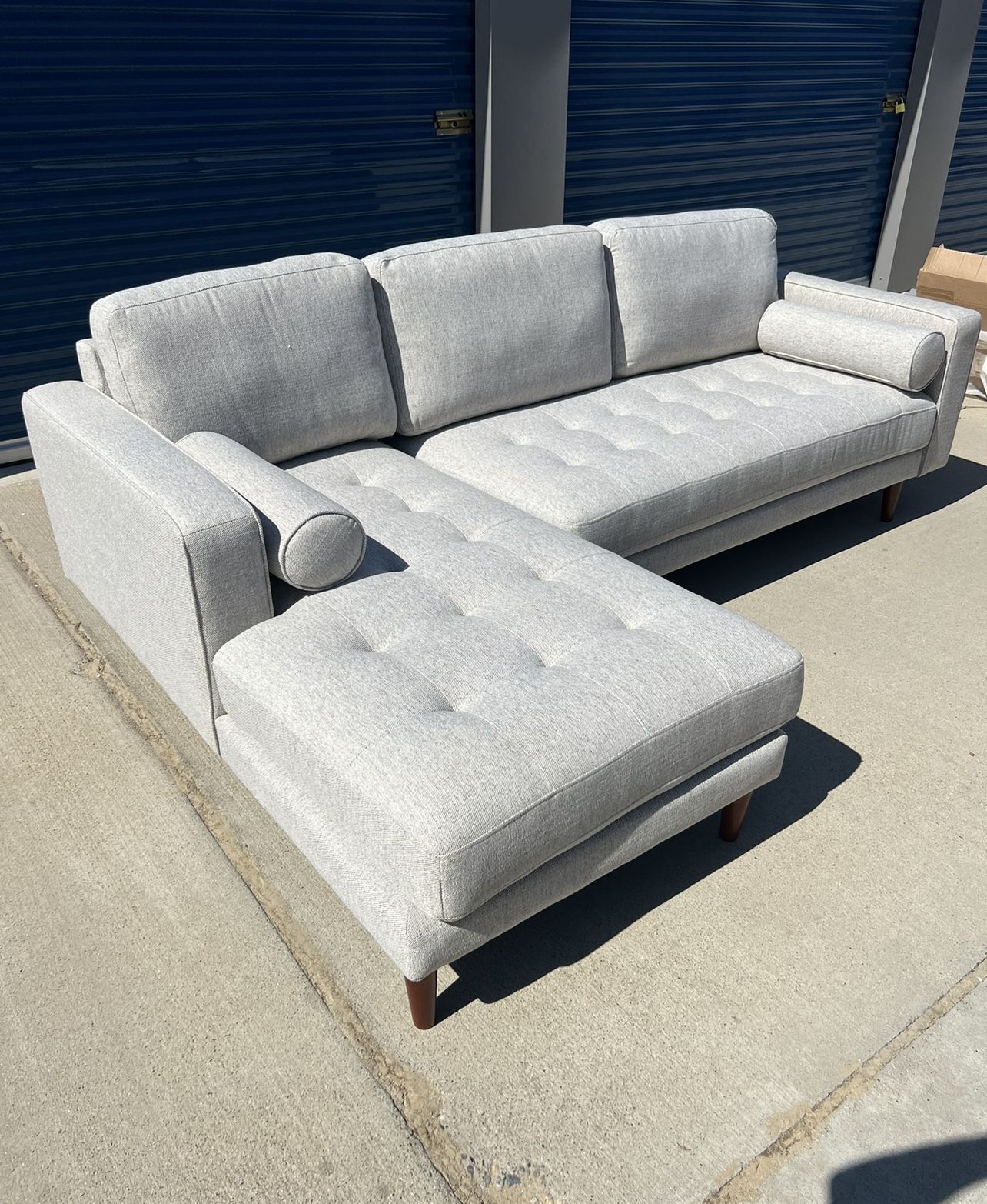 Brand New. Mid Century Modern Tufted Sofa Sectional. Retails Over $2300