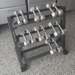Weight set and rack