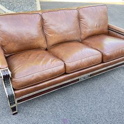 Whittemore Sherrill Limited Leather Nail Head Sofa Couch 