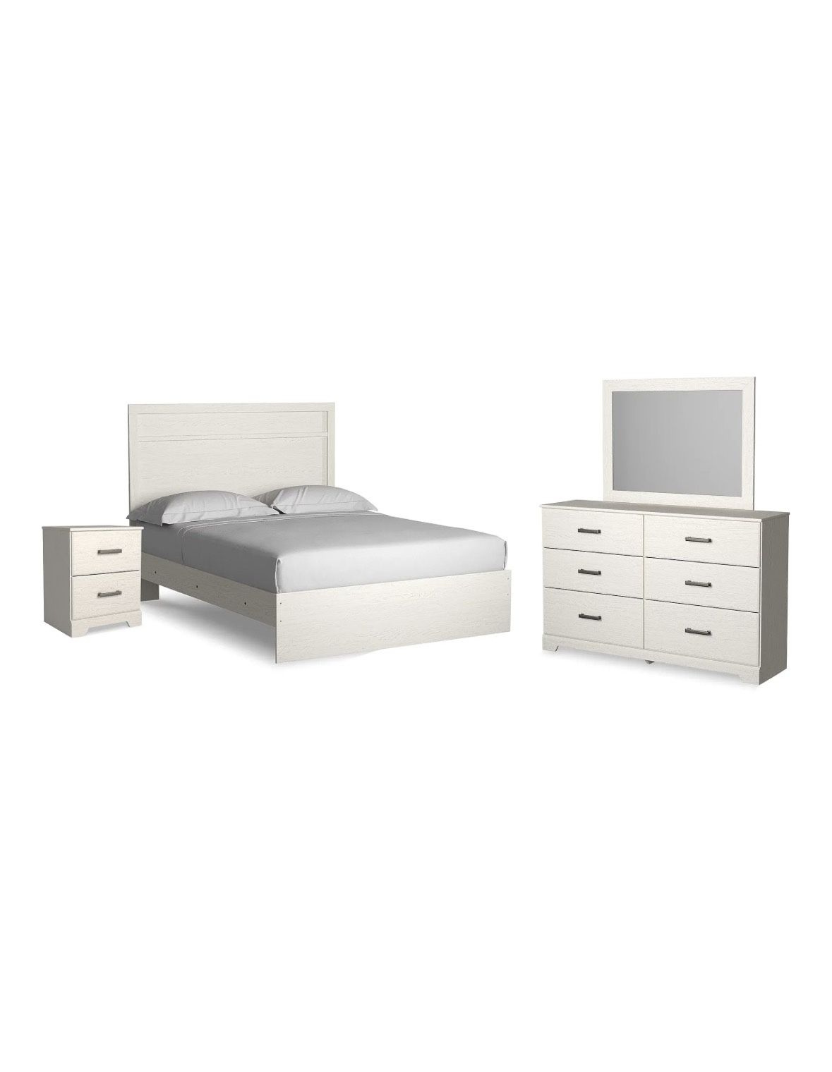 Signature Design by Ashley Stelsie Queen Panel Bed with Dresser, Mirror and Ni