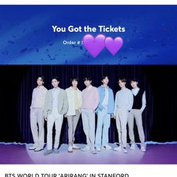 BTS Stanford D3 05/19/26 Sec 120 Row B 2tix