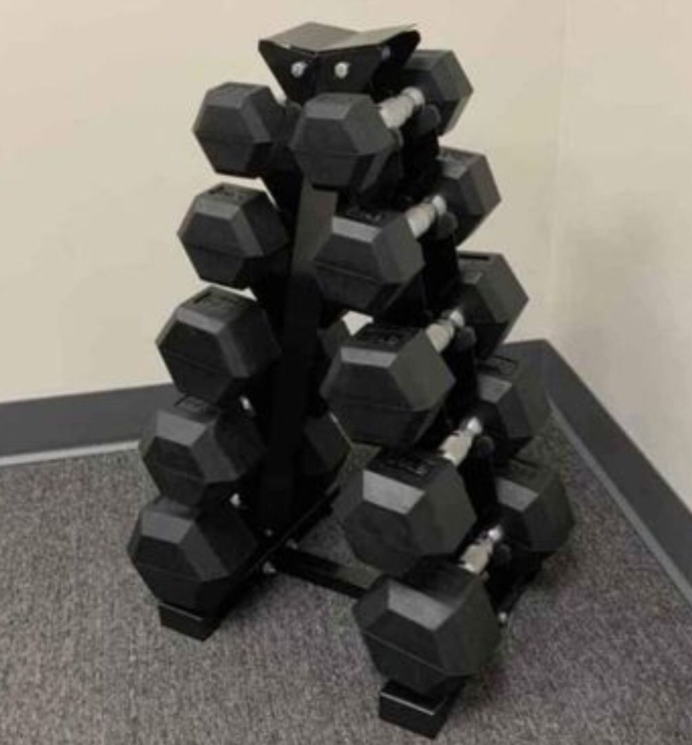 New 5lb - 25lb Dumbbell Set + Dumbbell Rack