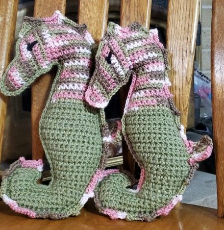 Handmade Crochet Seahorse Ragdoll Pair