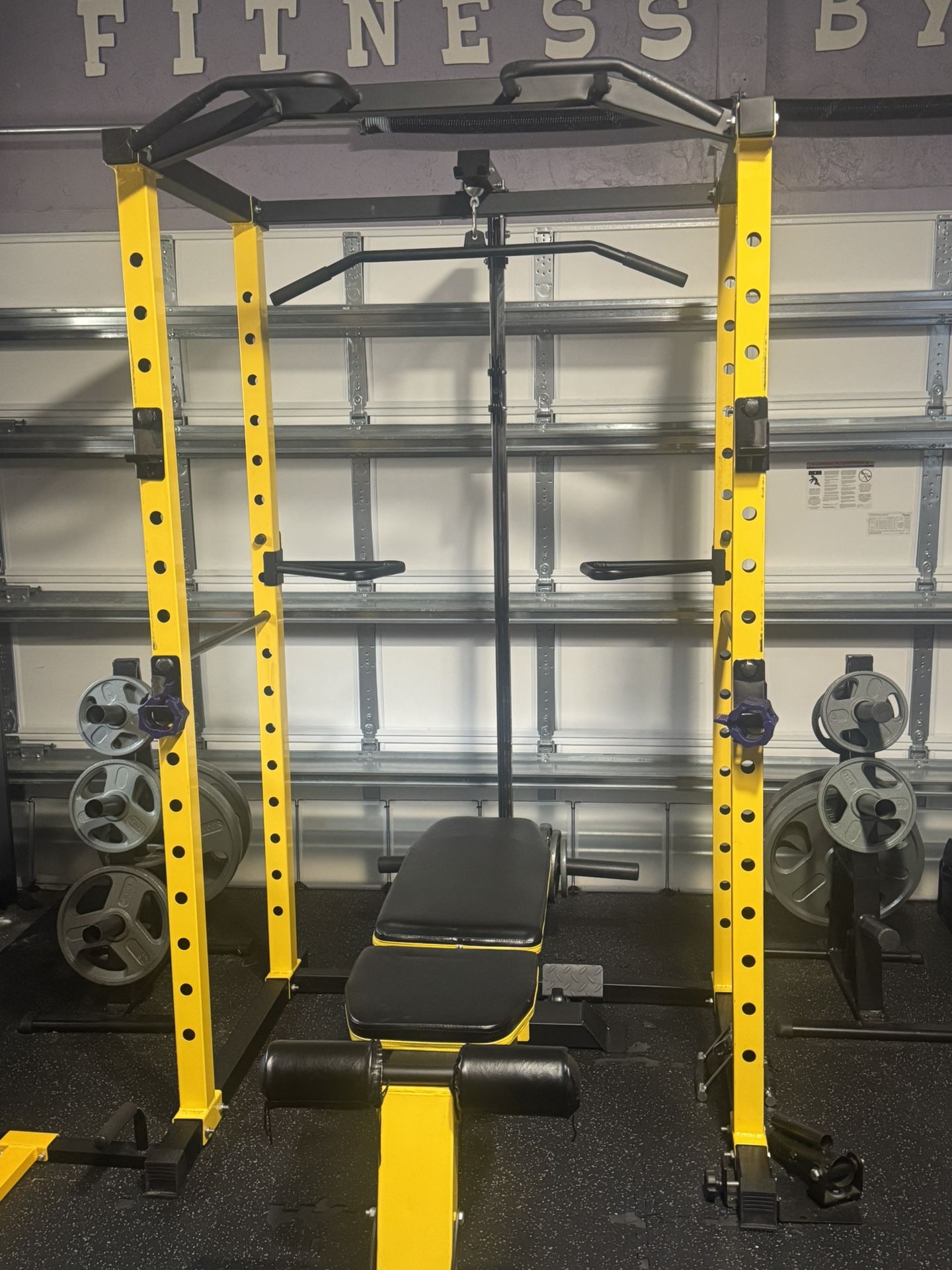 Gym Power Cage With Matching Bench