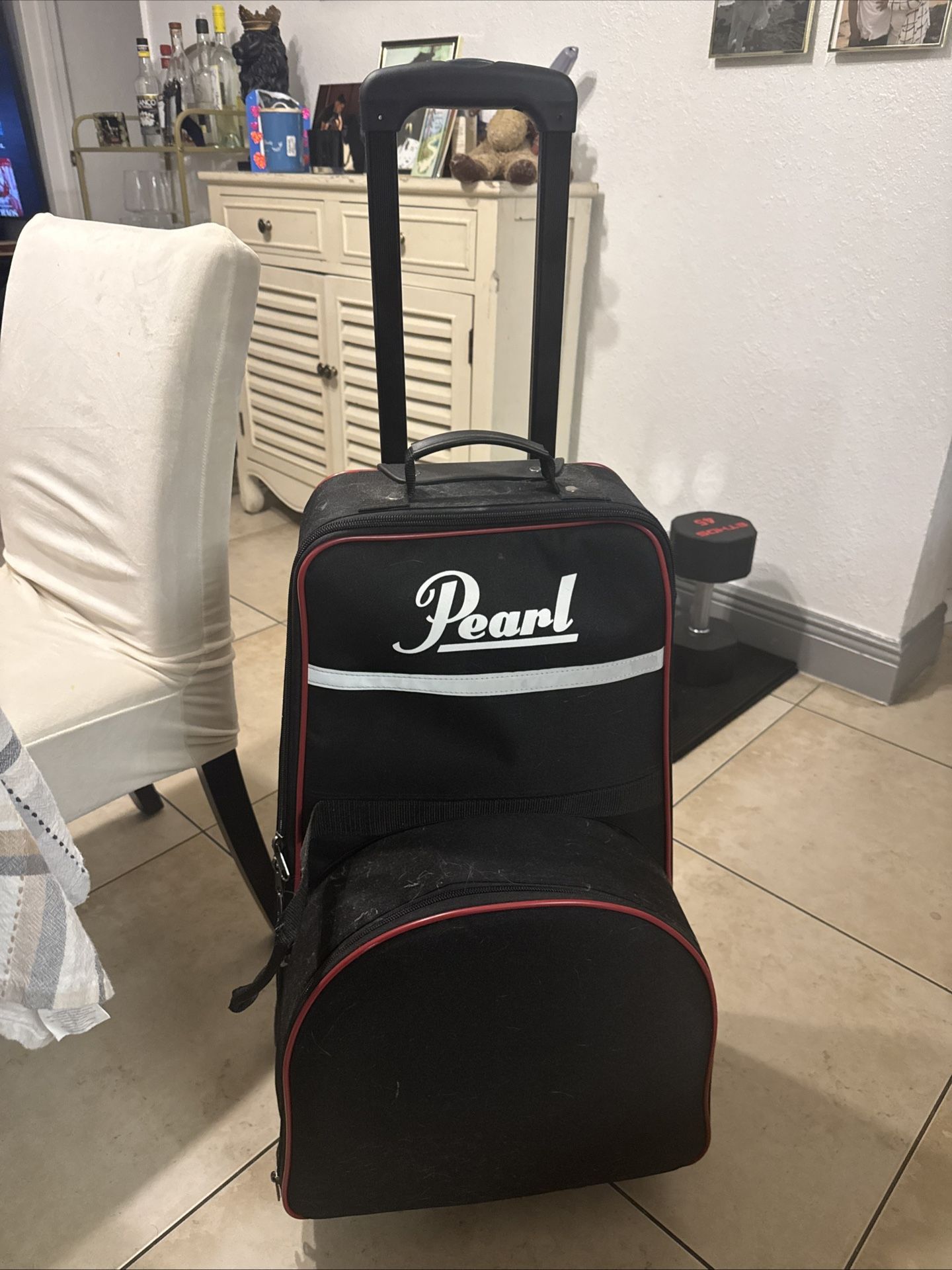 Pearl PL910C Educational Snare & Bell Kit w/ Rolling Storage Case, Practice Pad