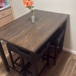 High Table With Bar Stools 