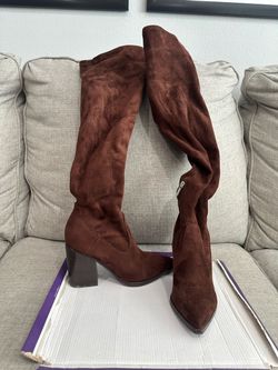 Marc Fisher brown suede over the knee boots with a 3.5" heel size 7
