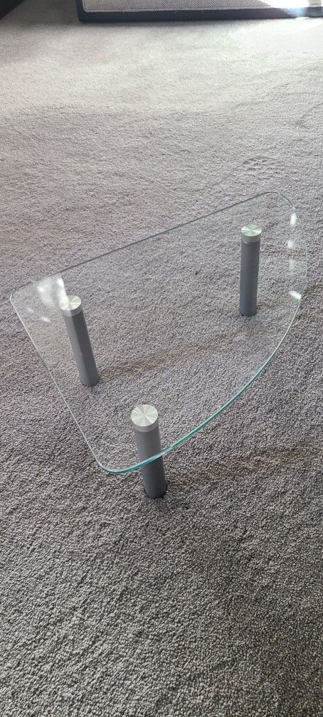 Quarter Circle Glass Table
