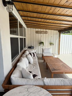Outdoor Sectional With Two Tables