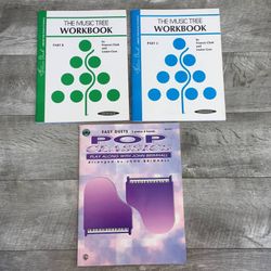 Lot of 3 Beginner Level New Piano Books, Workbooks, CD