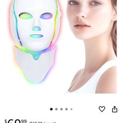 Led Face Mask Light Therapy, Red Light Therapy for Face, 7-1 Colors LED Facial Skin Care Mask  Brand new   Only pickup