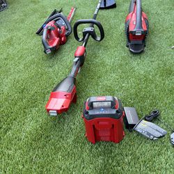 Toro 60 V blower weedeater head trimmer Ryobi 40 V weedeater head trimmer Ryobi 18 V blower weedeater, head, trimmer, chainsaw, battery and charger