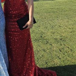 Woman’s Red Prom Dress 