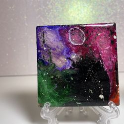 Abstract Galaxy Blacklight Art Piece