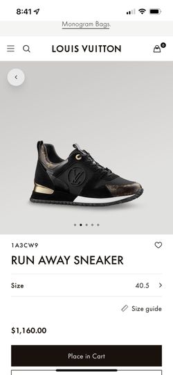 LOUIS VUITTON Run Away Sneaker Brown. Size 8