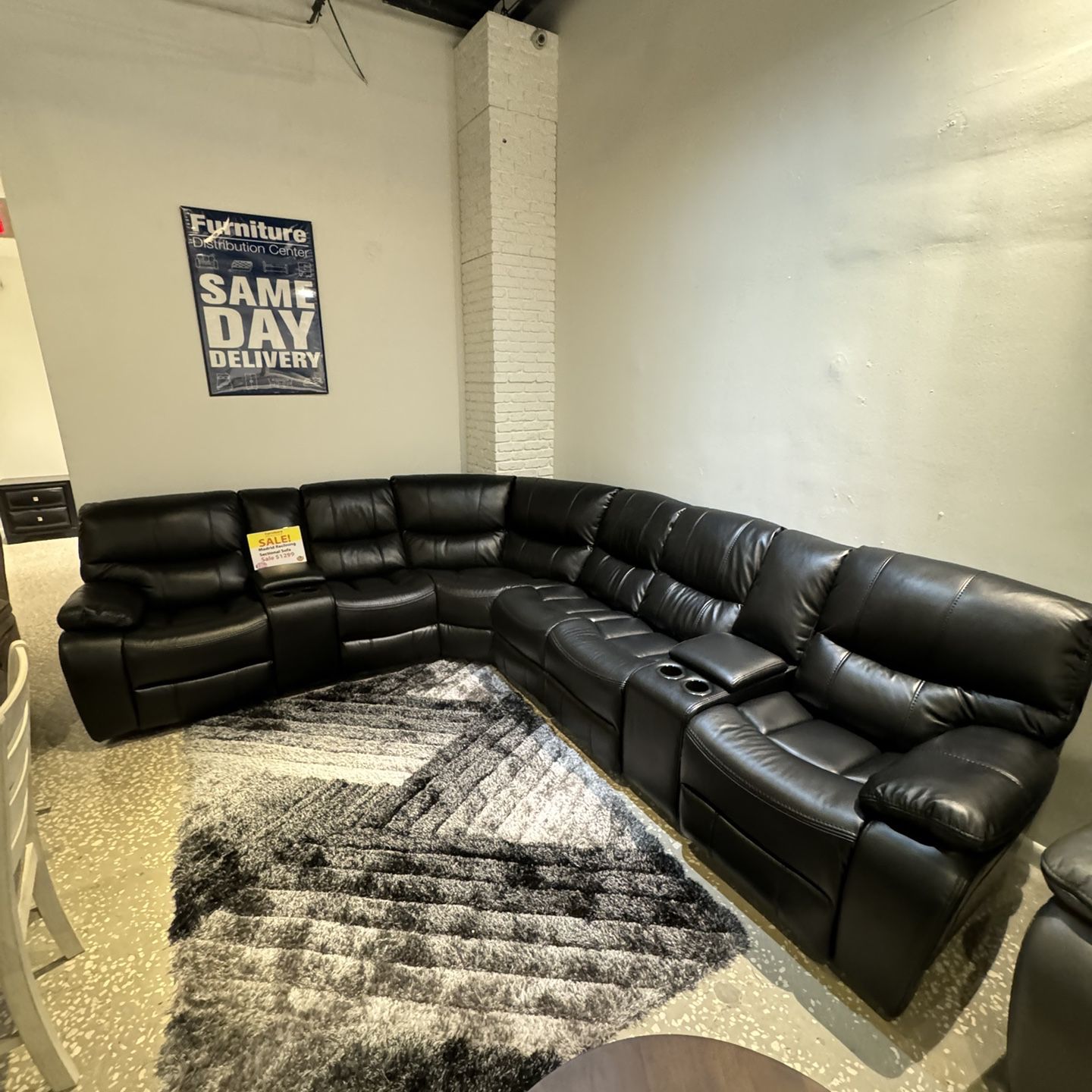 BEAUTIFUL BLACK MADRID SECTIONAL SOFA!$1099!*Same Day Delivery*No Credit Needed*Easy Financing*Huge Sale*