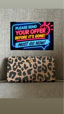 Anne Klein Leopard Print Snap Closure Wallet