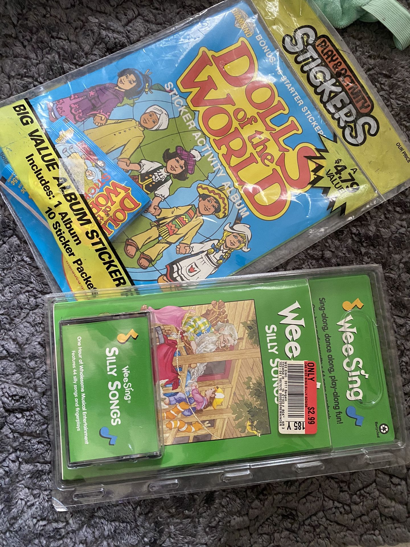 Sealed Vintage Kids Sticker Album And Cassette Tape