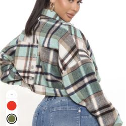 Fashion nova Small Cropped Flannel