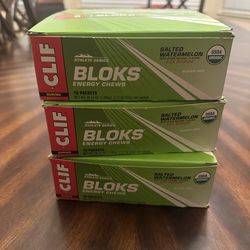 CLIF BLOKS - Salted Watermelon Flavor with 2X Sodium - Energy Chews - Non-GMO - Plant Based - Fast Fuel for Cycling and Running - Quick Carbohydrates