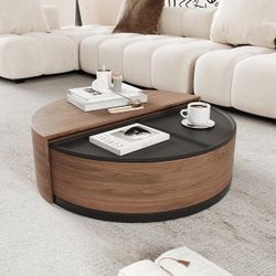 Drum Coffee Table with Storage