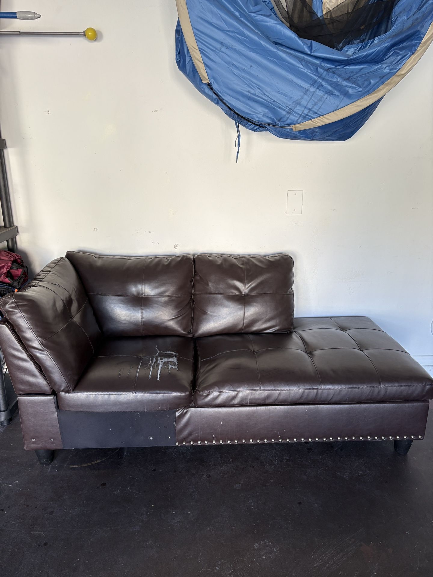 Faux Leather Sofa