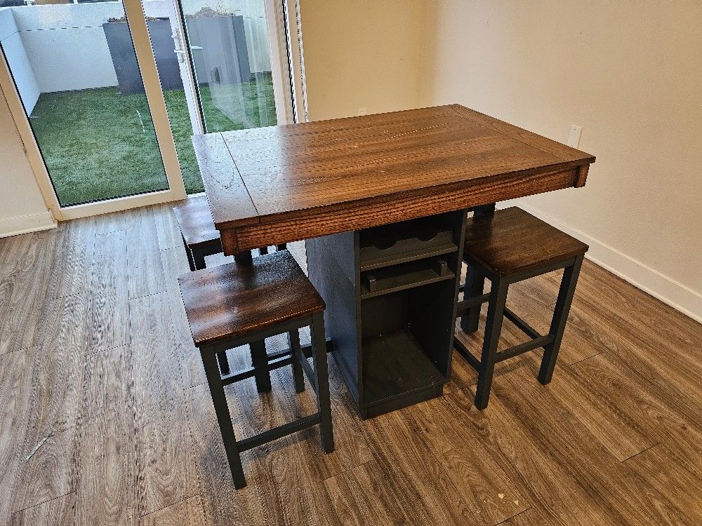 Used Haledon 4 - Person Pedestal Dining Set some scratches on table used for a couple months.