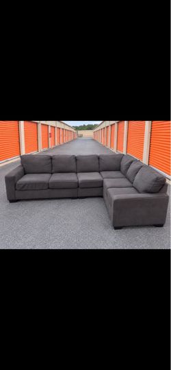 Free delivery Alenya Ashley Furniture 6-Seat L-Shaped Sectional Sofa – Charcoal Gray