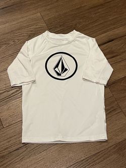 Volcom White Short Sleeve Rash Guard Swim Shirt