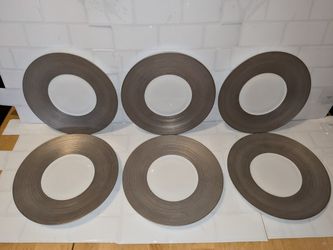 J.L. Coquet Hemisphere Platinum Limoges Dinner Plates 3