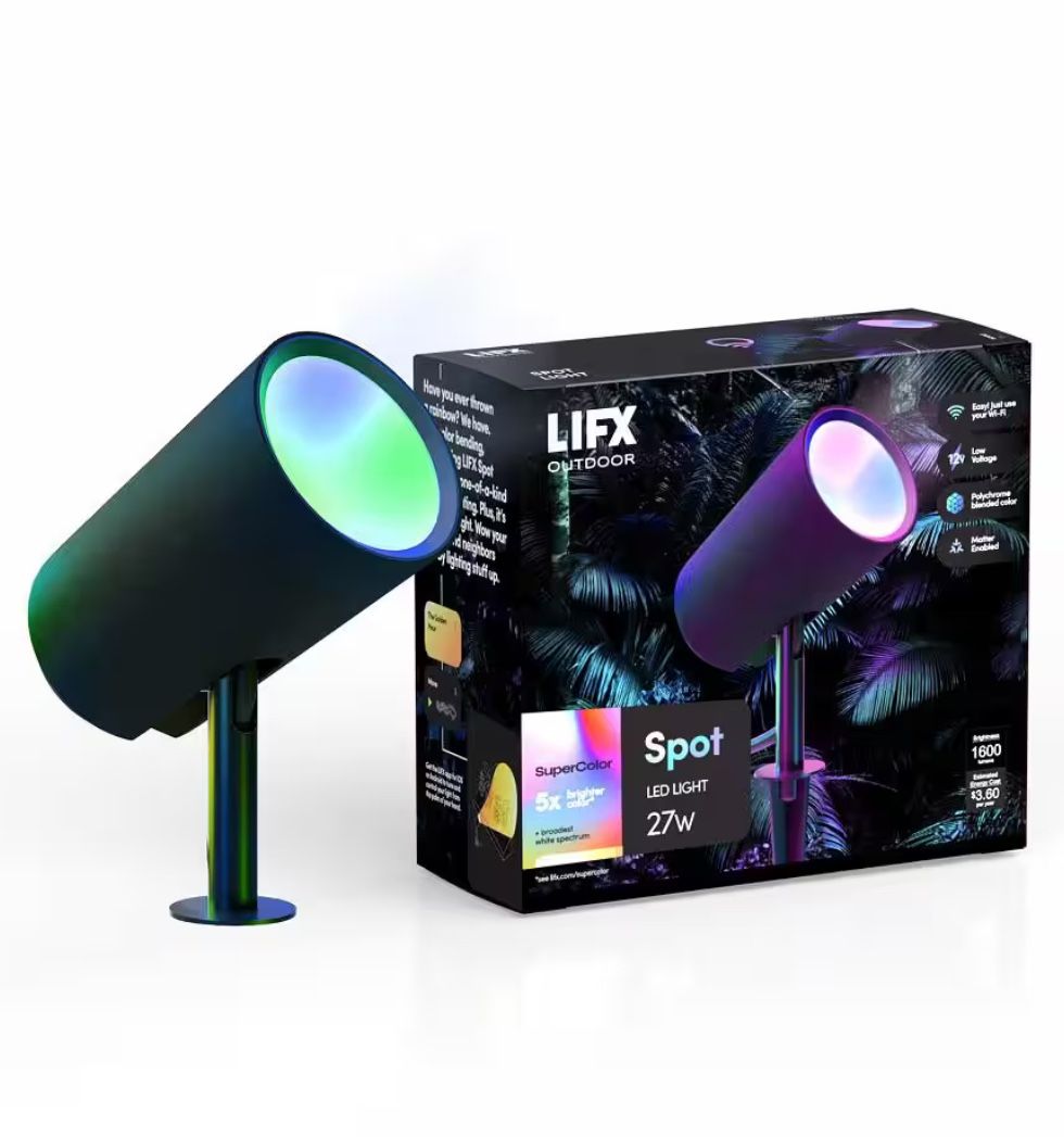 LIFX Outdoor 27W 1600LM Spot LED Light w/ Smart Assistant LFX/LV/SPOT/RND NEW