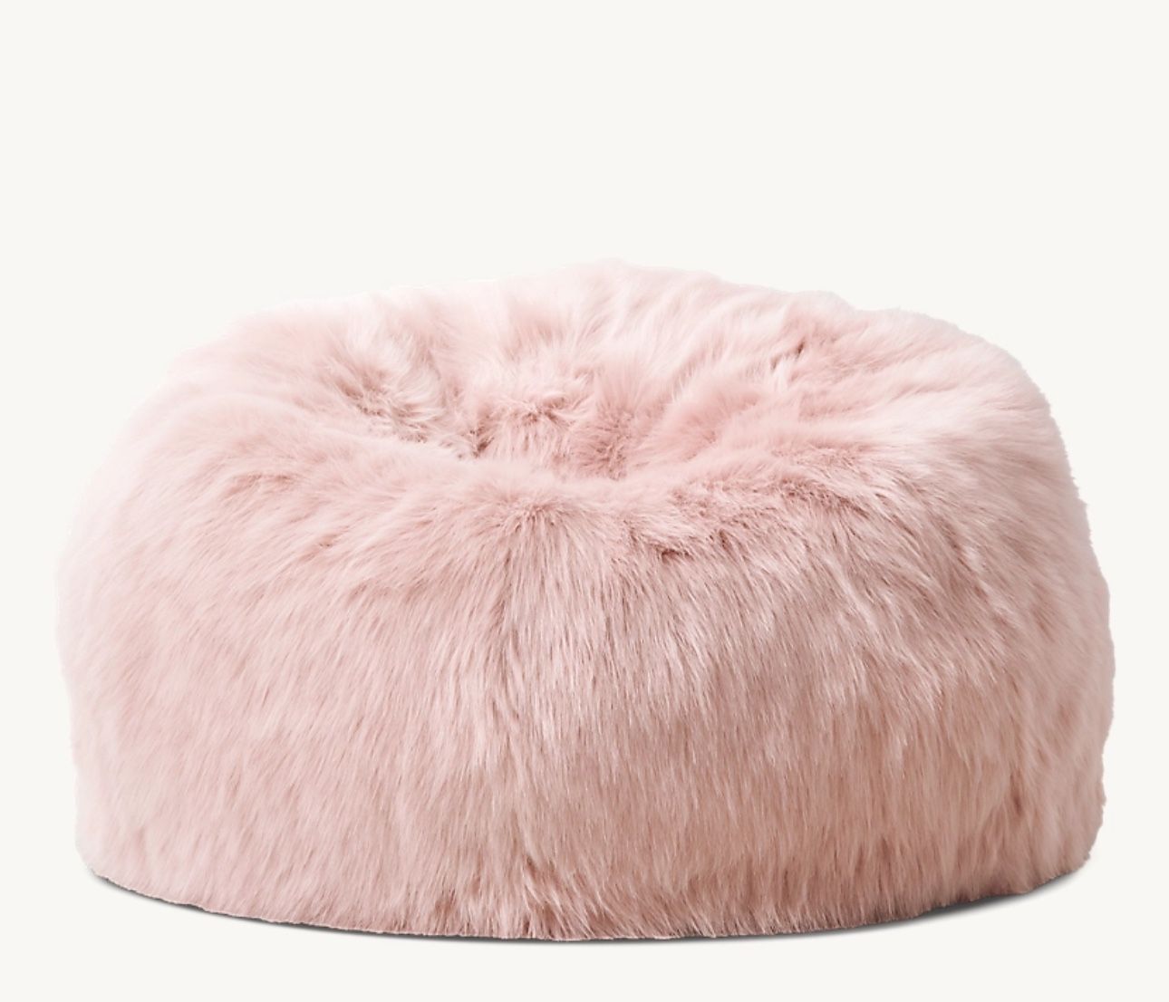 KASHMIR FAUX FUR BEAN BAG - DUSTY ROSE * 45" diam.