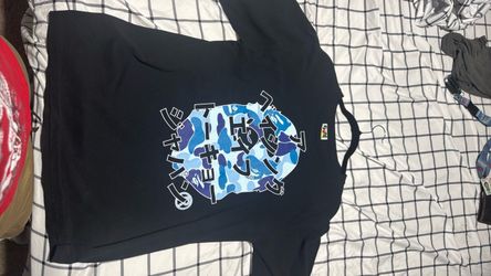 Authentic Bape Tee/Size Large/Black/Blue