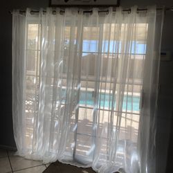Set Of 4 Long Curtain Panels/Ideal for Large Windows or Sliding Doors /$15 for the Set
