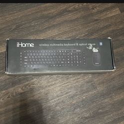 iHome wireless multimedia keyboard and optical mouse - NEW