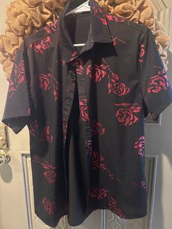 Men’s black floral shirt