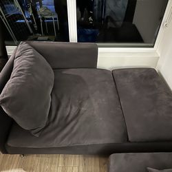 IKEA sectional sofa grey color with cushions 2 seats and a long chair