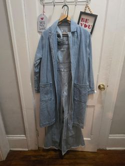 Comfortable denim coat & jumpsuit