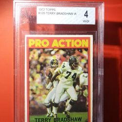 1972 Topps #120 Terry Bradshaw BVG Beckett Graded
