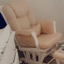 Cushion Rocking Chair With Foot Stool