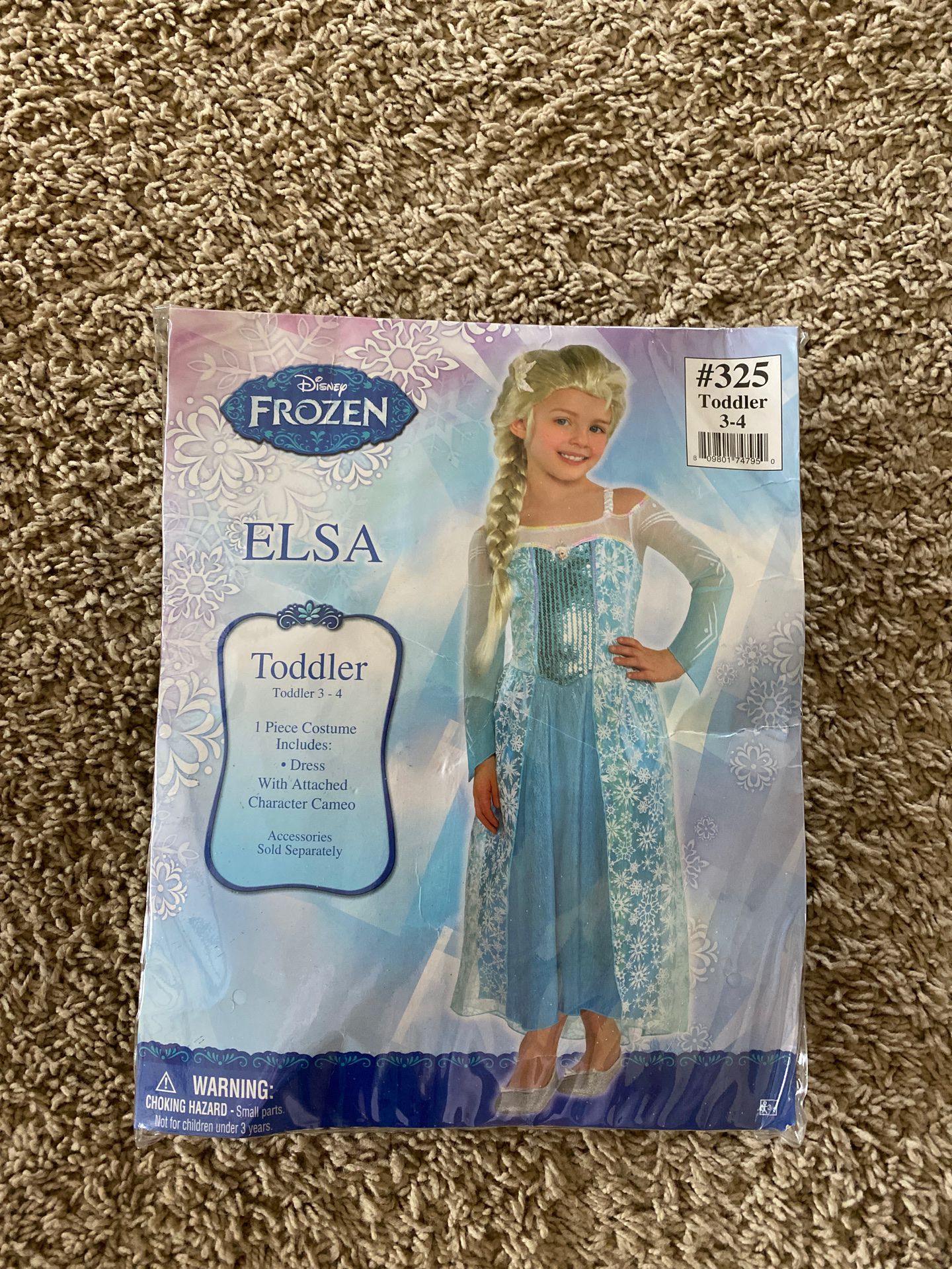 Elsa frozen costume size toddler 3-4