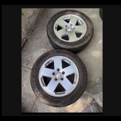 2 — 255/55r18 5x5 5x127 Jeep Grand Cherokee Wrangler Wheels Rims Good 80% Treads Tires!!!!!!!!!!!