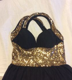 Women's black & gold dress